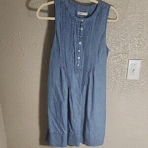 SONOMA Blue Sleeveless Button-Down Dress